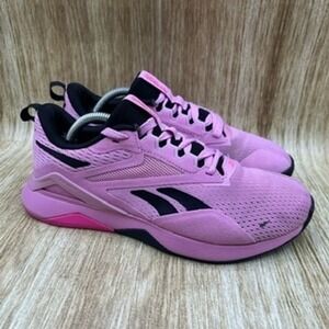 Reebok Nanoflex TR 2.0 Womens Size 7 Pink Black Training Shoes Sneakers Athletic